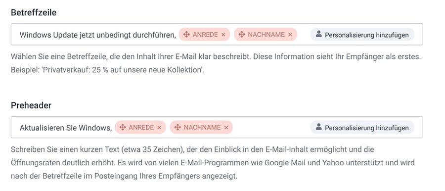 E-Mail-Kampagnen sollten personalisiert sein