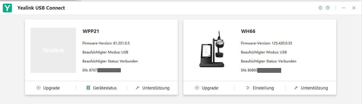 Geräteverwaltung / Device-Management mit Yealink USB-Connect