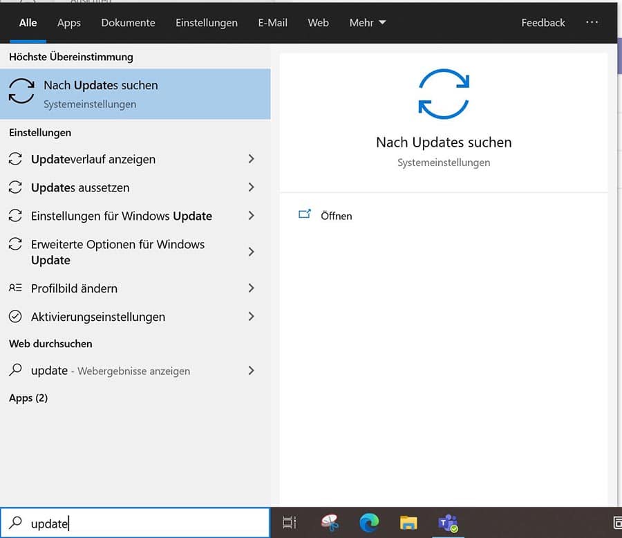 Nach Microsoft-Updates suchen