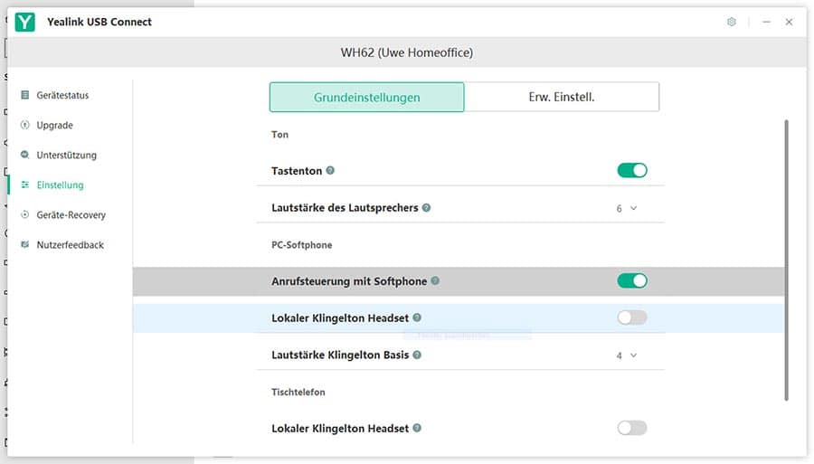 Headset-Verwaltung mit Yealink USB Conncet