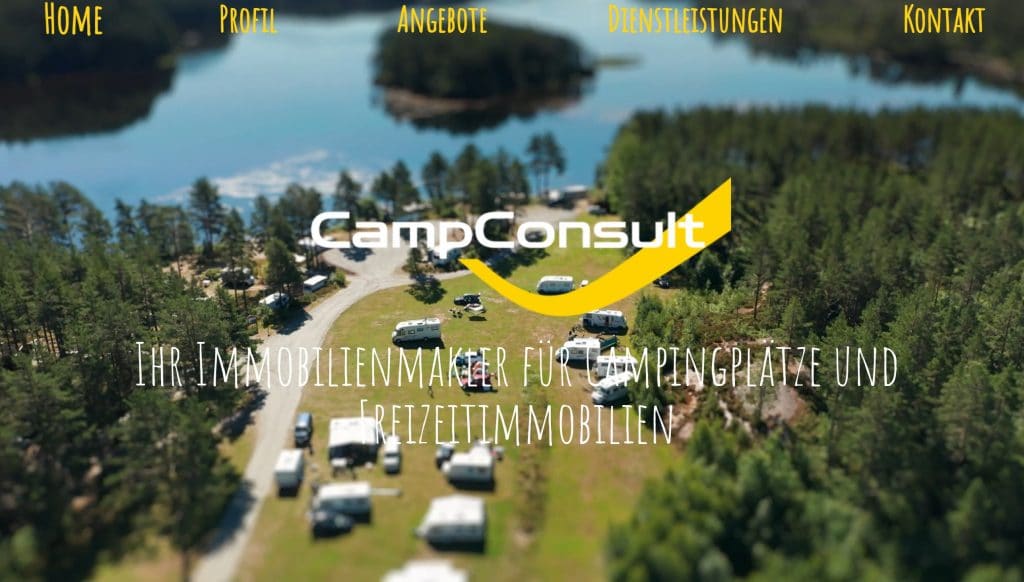 Startseite von CampConsult (neue Website) erstellt von Keepsmile Design, Castrop-Rauxel
