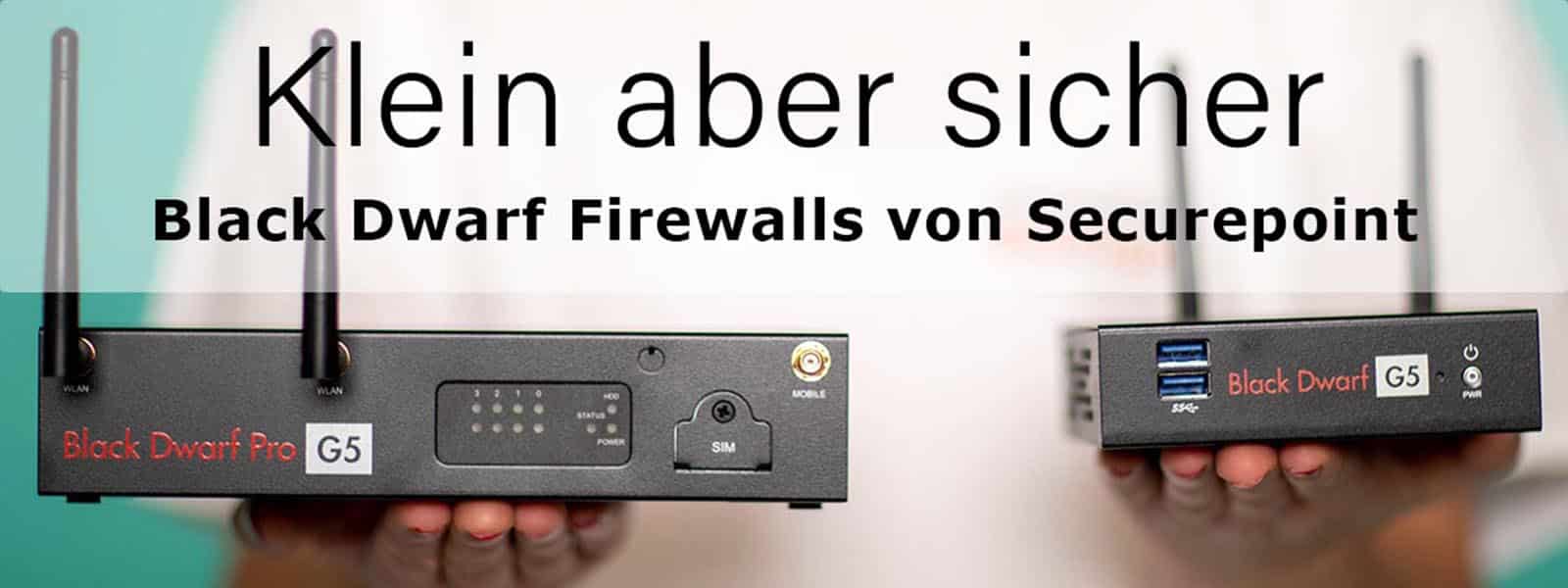 Größenvergleich Securepoint Firewall Black Dwarf G5 und Pro G5