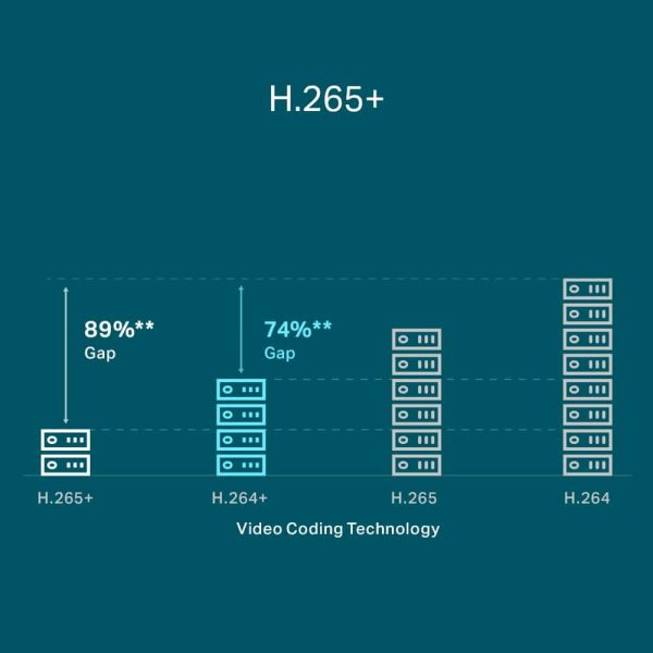 Überwachungsvideos werden bei VIGI/TP-Link im H265+ Standard aufgezeichnet.